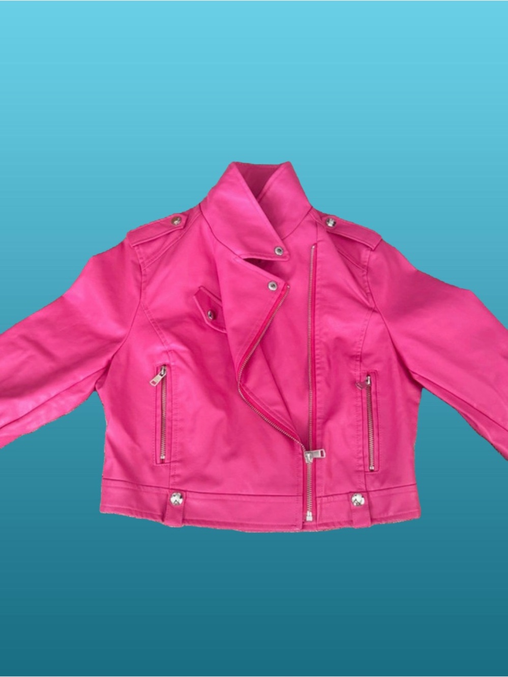 Young Women’s Hot Pink Moto Jacket